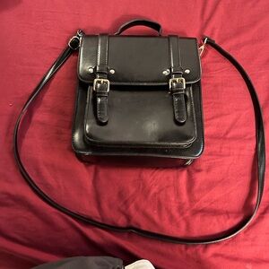 Elegant Black Leather Satchel